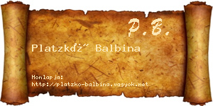 Platzkó Balbina névjegykártya